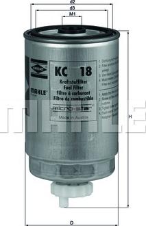 MAHLE KC 18 - Filtro carburante www.autoricambi360.it