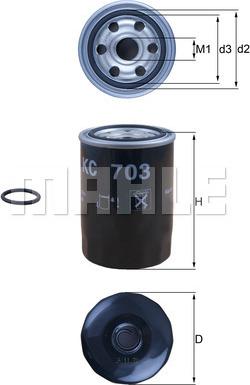 MAHLE KC 703D - Filtro carburante www.autoricambi360.it