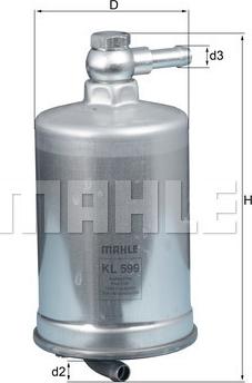 MAHLE KL 599 - Filtro carburante www.autoricambi360.it