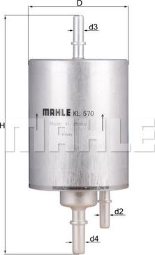 MAHLE KL 570 - Filtro carburante www.autoricambi360.it