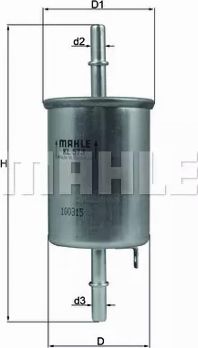 MAHLE KL 573 - Filtro carburante www.autoricambi360.it