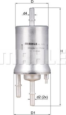 MAHLE KL 572 - Filtro carburante www.autoricambi360.it