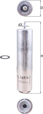 MAHLE KL 169/4D - Filtro carburante www.autoricambi360.it