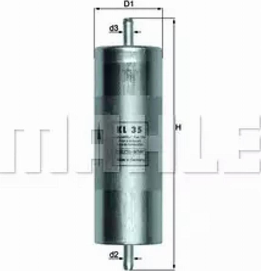 MAHLE KL 35 - Filtro carburante www.autoricambi360.it