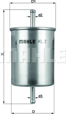 MAHLE KL 2 - Filtro carburante www.autoricambi360.it