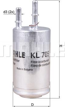MAHLE KL 705 - Filtro carburante www.autoricambi360.it