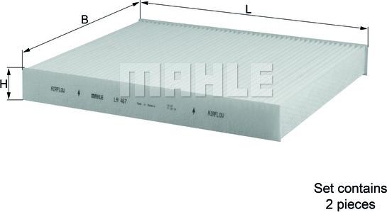 MAHLE LA 467/S - Filtro, Aria abitacolo www.autoricambi360.it