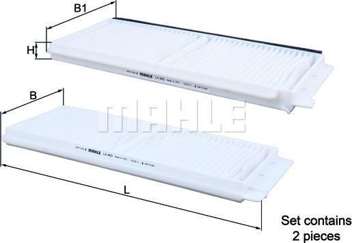 MAHLE LA 483/S - Filtro, Aria abitacolo www.autoricambi360.it