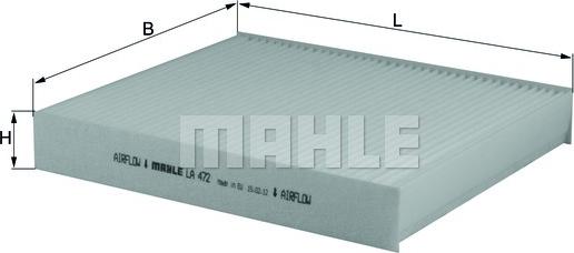 MAHLE LA 472 - Filtro, Aria abitacolo www.autoricambi360.it