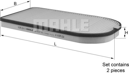 MAHLE LA 613/S - Filtro, Aria abitacolo www.autoricambi360.it