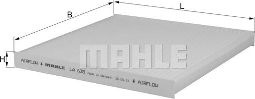 MAHLE LA 635 - Filtro, Aria abitacolo www.autoricambi360.it