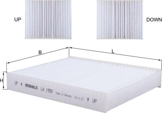 MAHLE LA 1958 - Filtro, Aria abitacolo www.autoricambi360.it