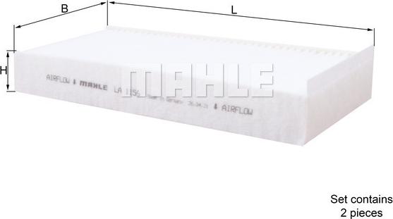 MAHLE LA 1156/S - Filtro, Aria abitacolo www.autoricambi360.it