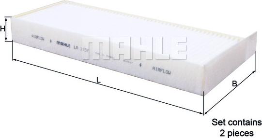 MAHLE LA 1157/S - Filtro, Aria abitacolo www.autoricambi360.it