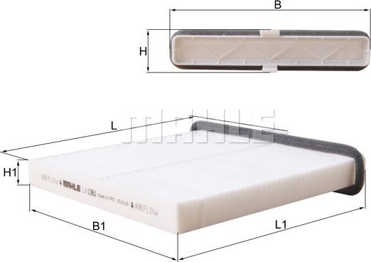 MAHLE LA 1361 - Filtro, Aria abitacolo www.autoricambi360.it