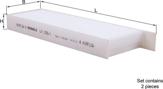 MAHLE LA 1256/1/S - Filtro, Aria abitacolo www.autoricambi360.it