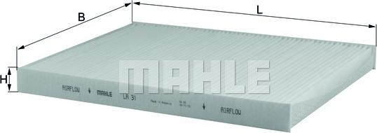 MAHLE LA 31 - Filtro, Aria abitacolo www.autoricambi360.it
