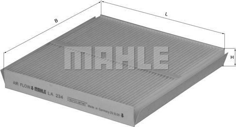MAHLE LA 234 - Filtro, Aria abitacolo www.autoricambi360.it