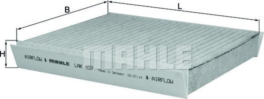 MAHLE LAK 457 - Filtro, Aria abitacolo www.autoricambi360.it