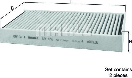 MAHLE LAK 1156/S - Filtro, Aria abitacolo www.autoricambi360.it