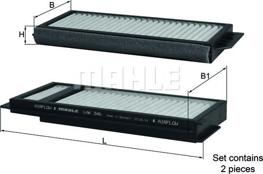 MAHLE LAK 346/S - Filtro, Aria abitacolo www.autoricambi360.it