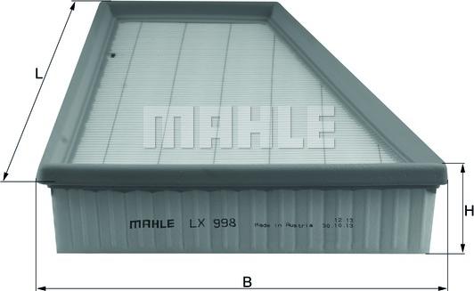 MAHLE LX 998 - Filtro aria www.autoricambi360.it