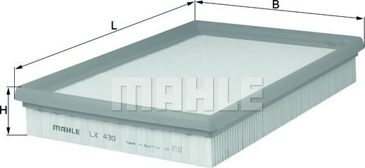 MAHLE LX 430 - Filtro aria www.autoricambi360.it
