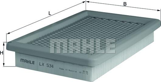 MAHLE LX 534 - Filtro aria www.autoricambi360.it