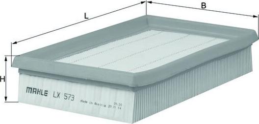 MAHLE LX 573 - Filtro aria www.autoricambi360.it