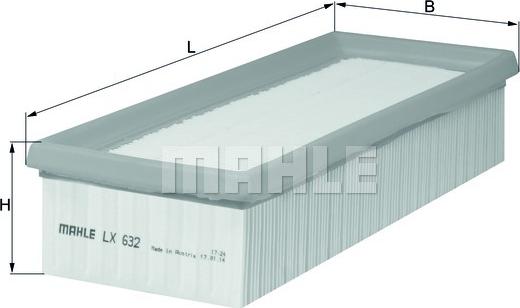 MAHLE LX 632 - Filtro aria www.autoricambi360.it