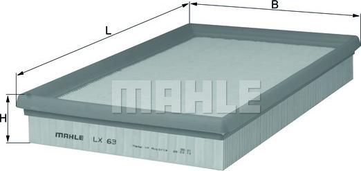 MAHLE LX 63 - Filtro aria www.autoricambi360.it