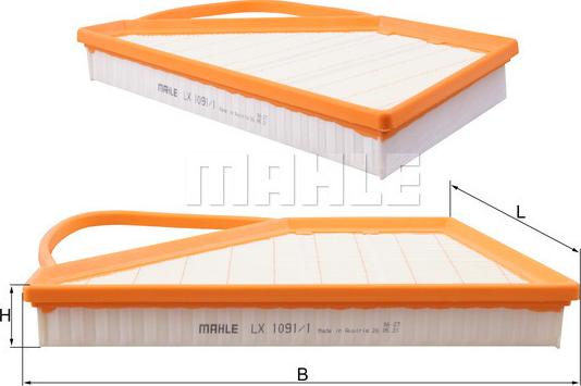 MAHLE LX 1091/1 - Filtro aria www.autoricambi360.it