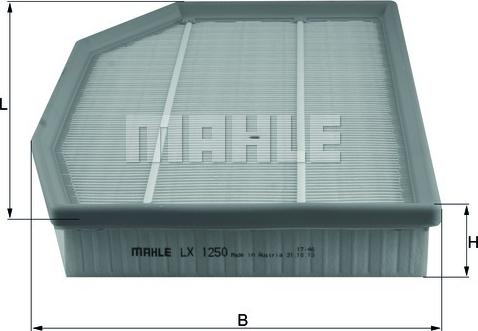 MAHLE LX 1250 - Filtro aria www.autoricambi360.it