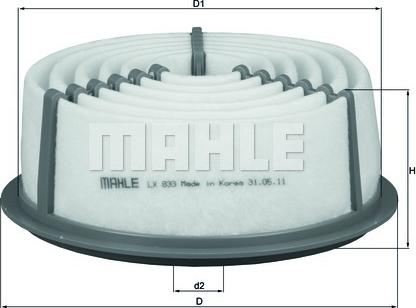 MAHLE LX 833 - Filtro aria www.autoricambi360.it