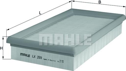 MAHLE LX 259 - Filtro aria www.autoricambi360.it