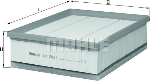 MAHLE LX 2031 - Filtro aria www.autoricambi360.it