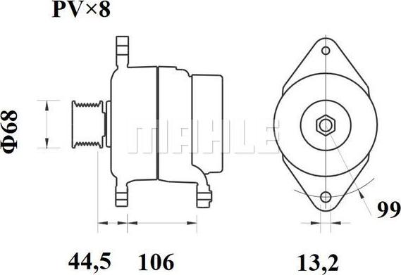 MAHLE MG 814 - Alternatore www.autoricambi360.it