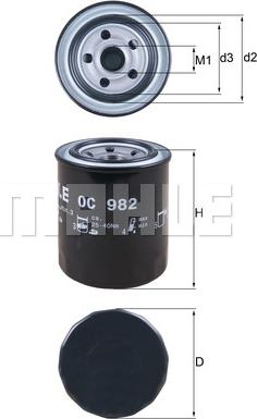 MAHLE OC 982 - Filtro olio www.autoricambi360.it