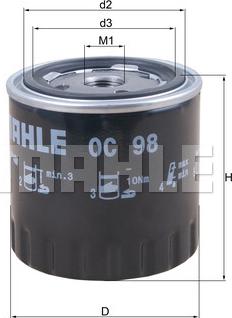 MAHLE OC 98 - Filtro olio www.autoricambi360.it