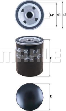 MAHLE OC 93 - Filtro olio www.autoricambi360.it
