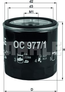 MAHLE OC 977/1 - Filtro olio www.autoricambi360.it