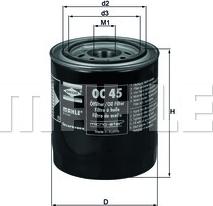 MAHLE OC 45 - Filtro olio www.autoricambi360.it