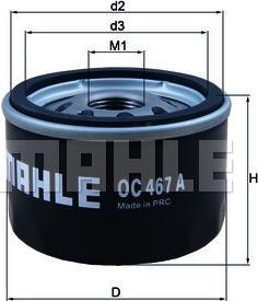MAHLE OC 467 A - Filtro olio www.autoricambi360.it