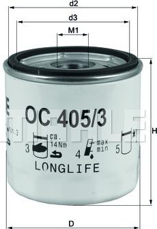 MAHLE OC 405/3 - Filtro olio www.autoricambi360.it