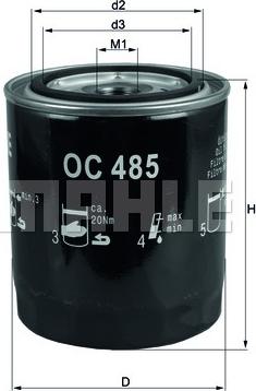 MAHLE OC 485 - Filtro olio www.autoricambi360.it