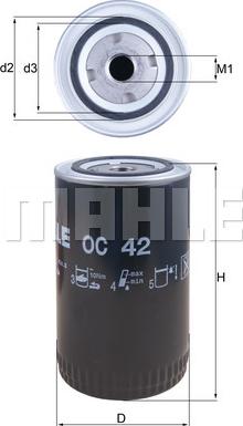MAHLE OC 42 - Filtro olio www.autoricambi360.it