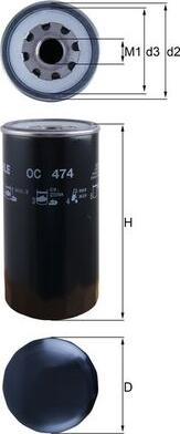 MAHLE OC 474 - Filtro olio www.autoricambi360.it