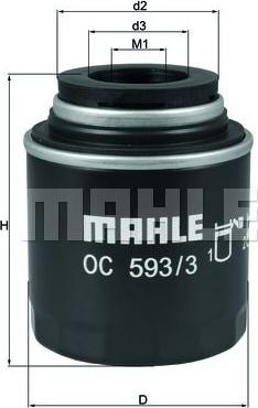 MAHLE OC 593/3 - Filtro olio www.autoricambi360.it