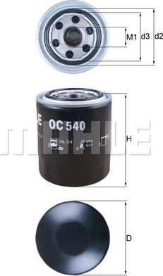 MAHLE OC 540 - Filtro olio www.autoricambi360.it