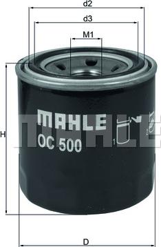 MAHLE OC 500 - Filtro olio www.autoricambi360.it